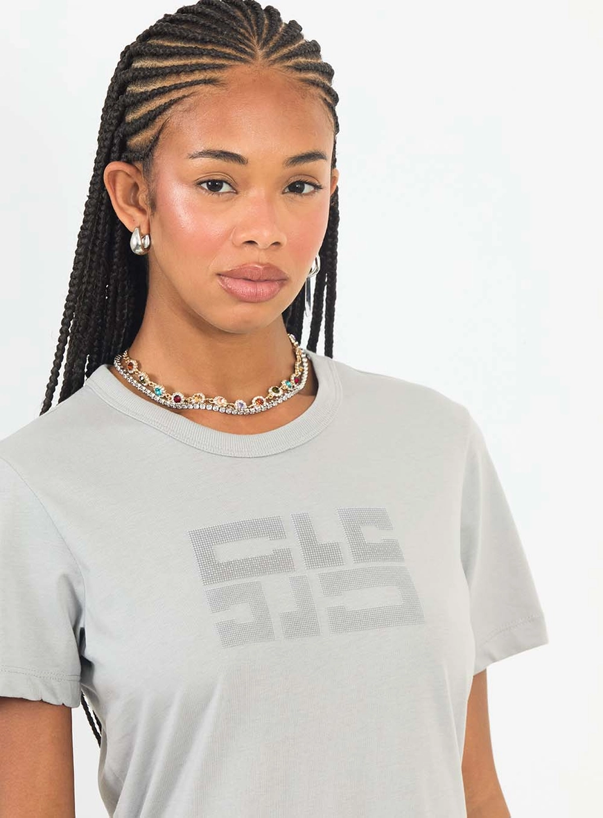 Vestido Curto Estilo T-shirt Dress Cinza 5