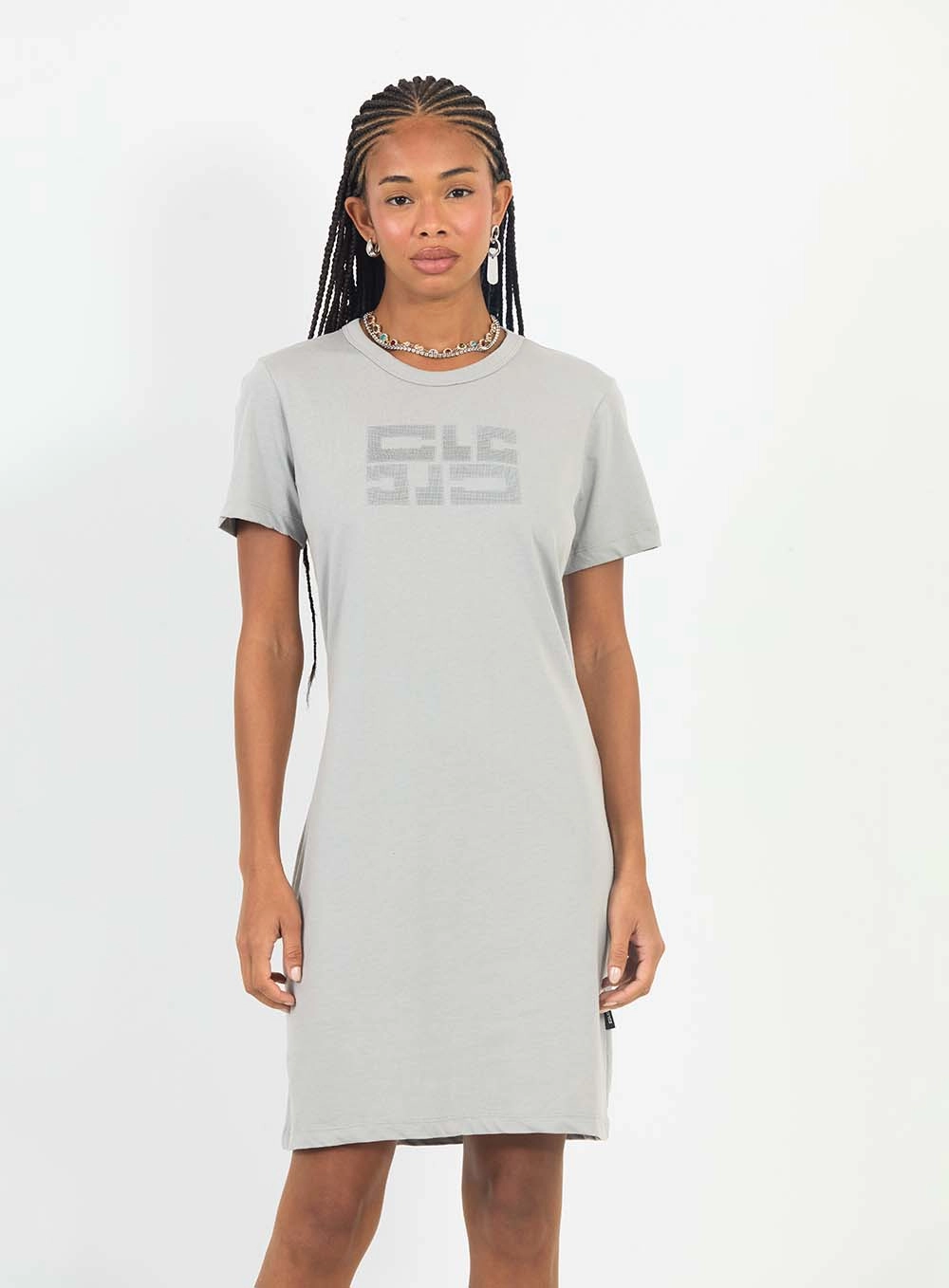 Vestido Curto Estilo T-shirt Dress Cinza 3