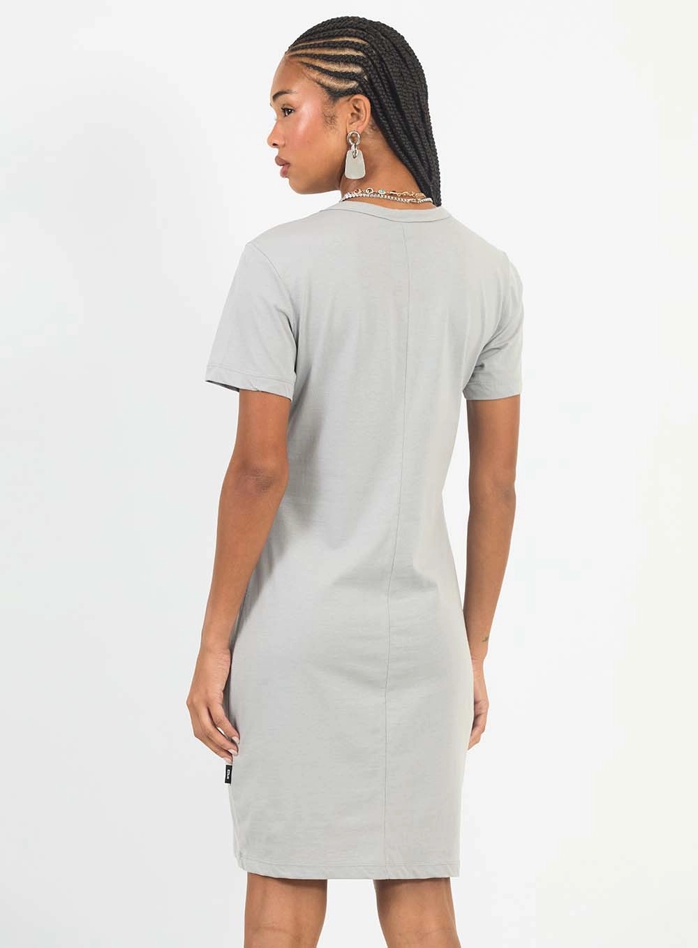 Vestido Curto Estilo T-shirt Dress Cinza 4