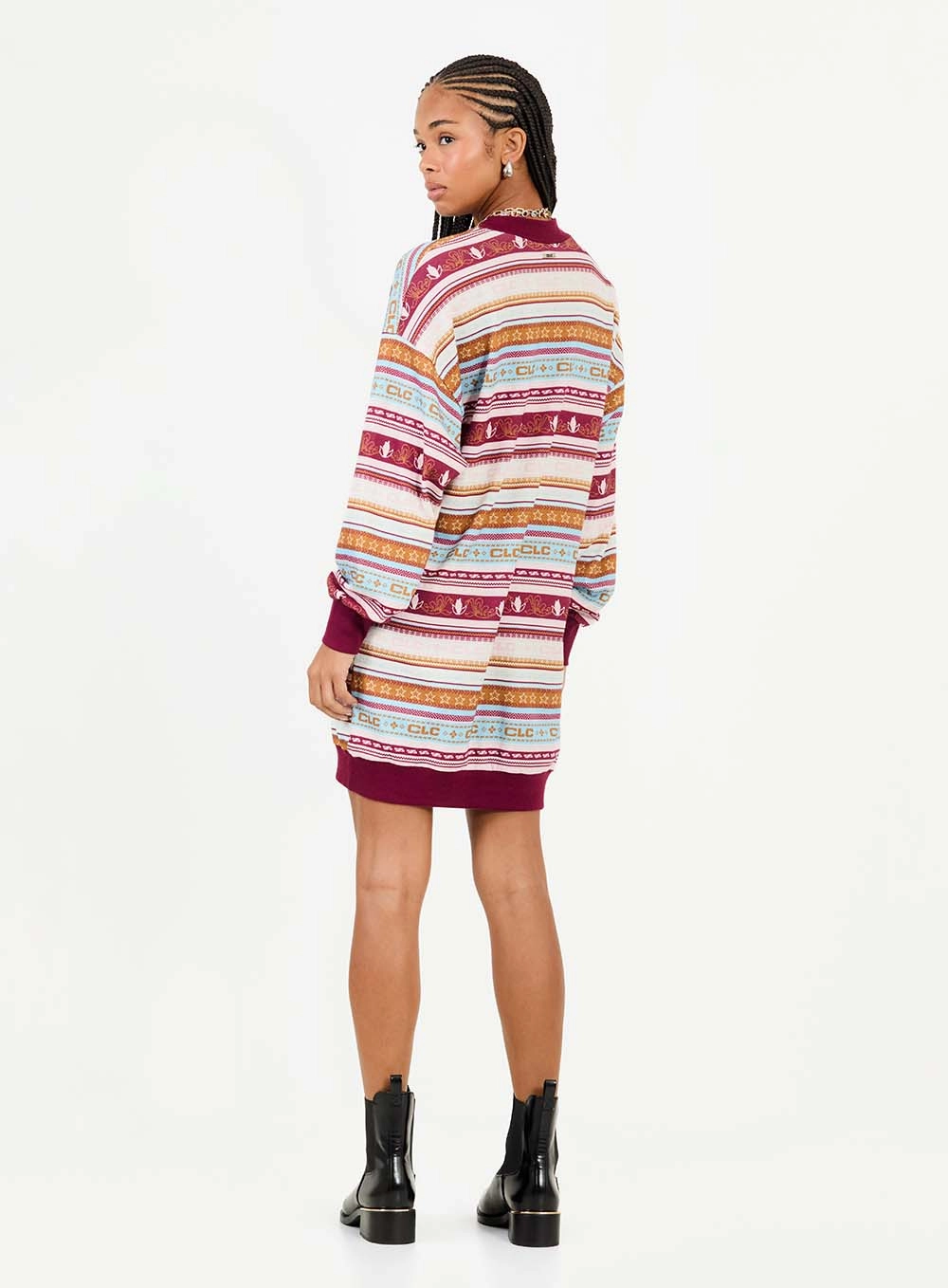 Vestido Moletom Estampado Com Punho E Barra Em Rib Estampados 2