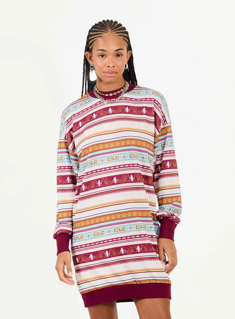 Vestido Moletom Estampado Com Punho E Barra Em Rib Estampados 3