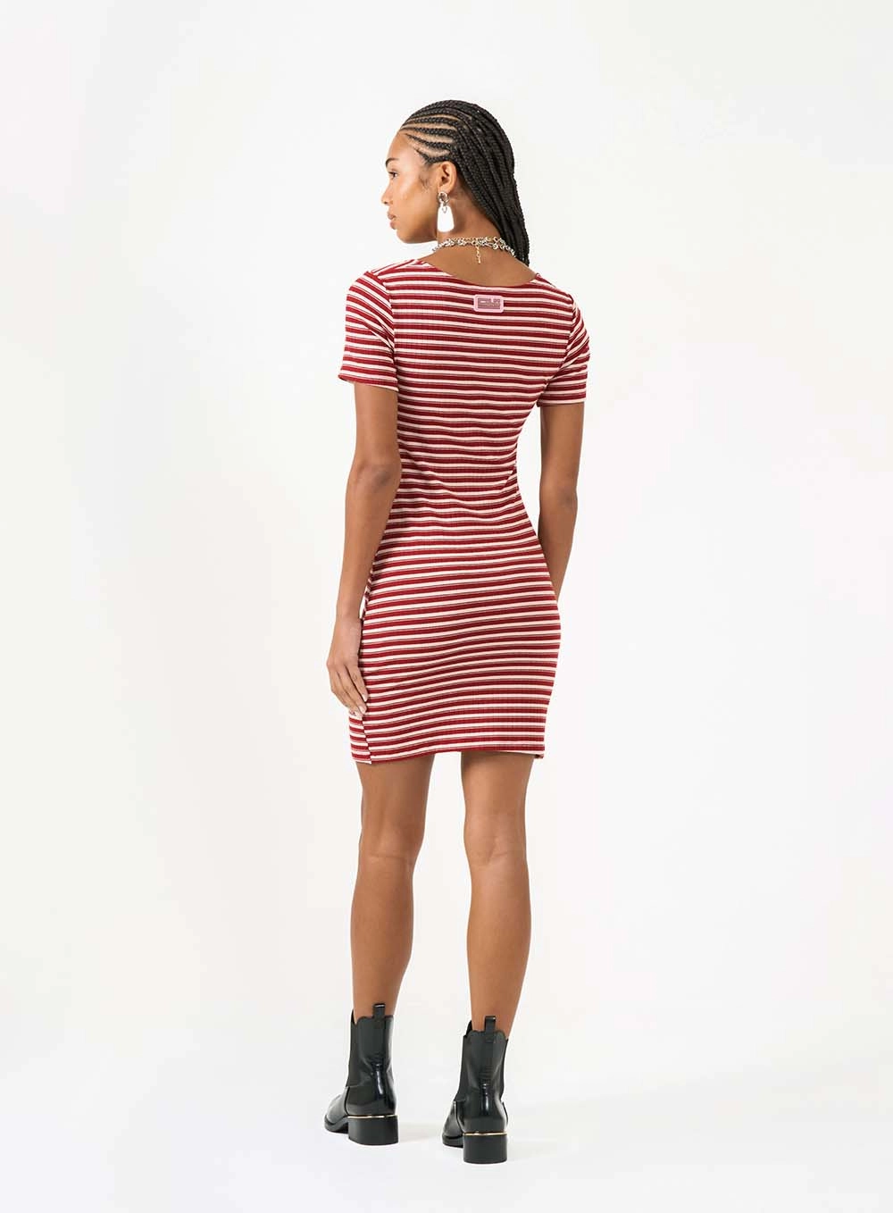 Vestido Curto Slim Canelado Estampado Estampados 2