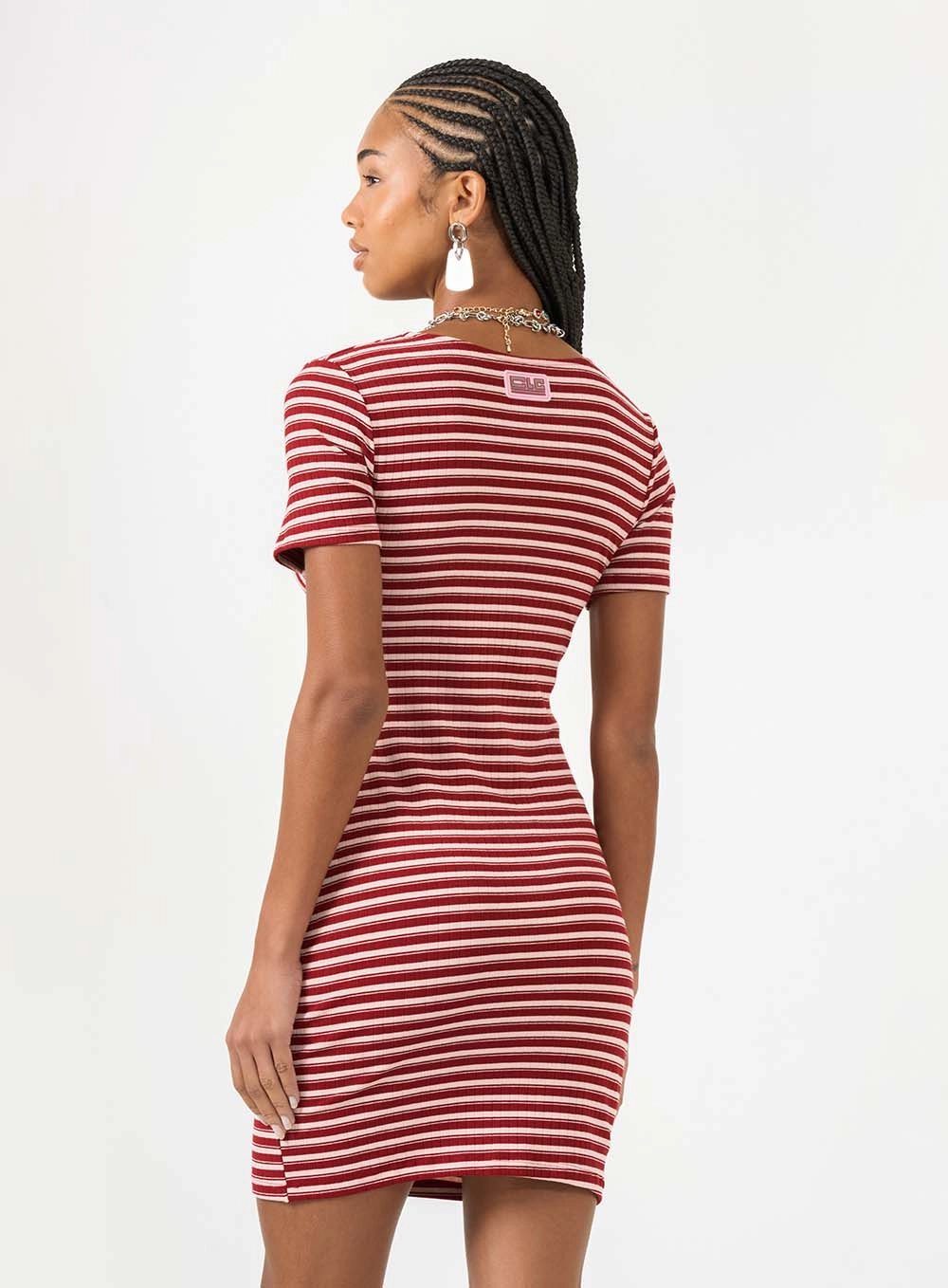 Vestido Curto Slim Canelado Estampado Estampados 4