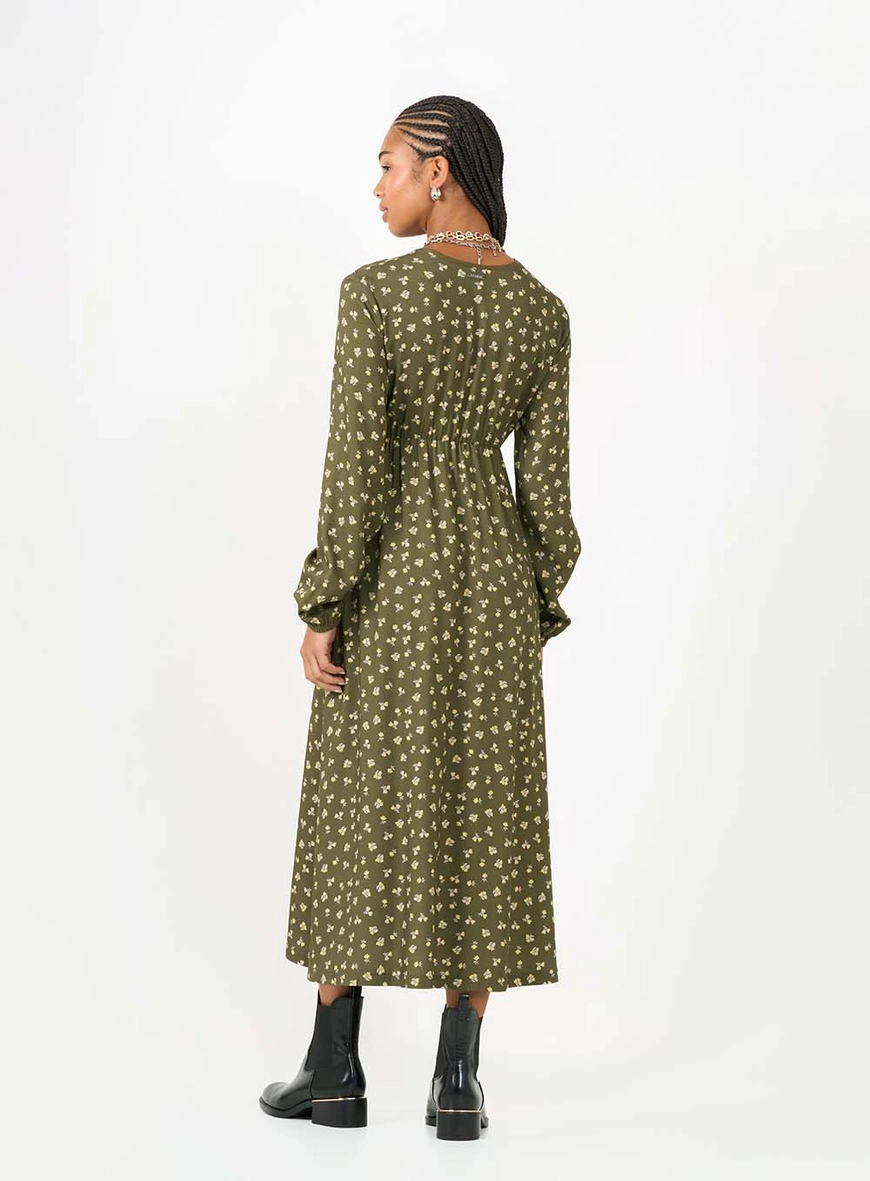 Vestido Midi Comfort Estampado Com Amarração Estampados 3