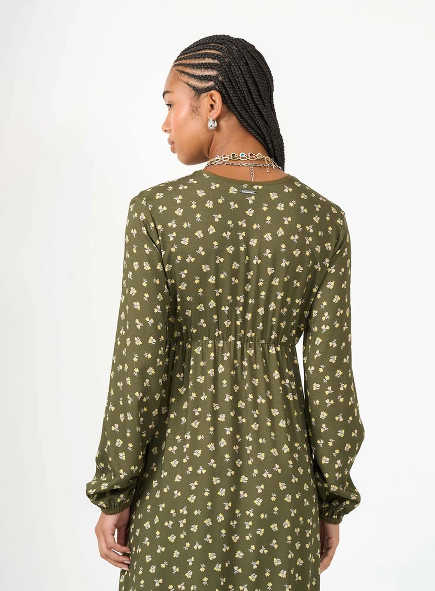 Vestido Midi Comfort Estampado Com Amarração Estampados 4