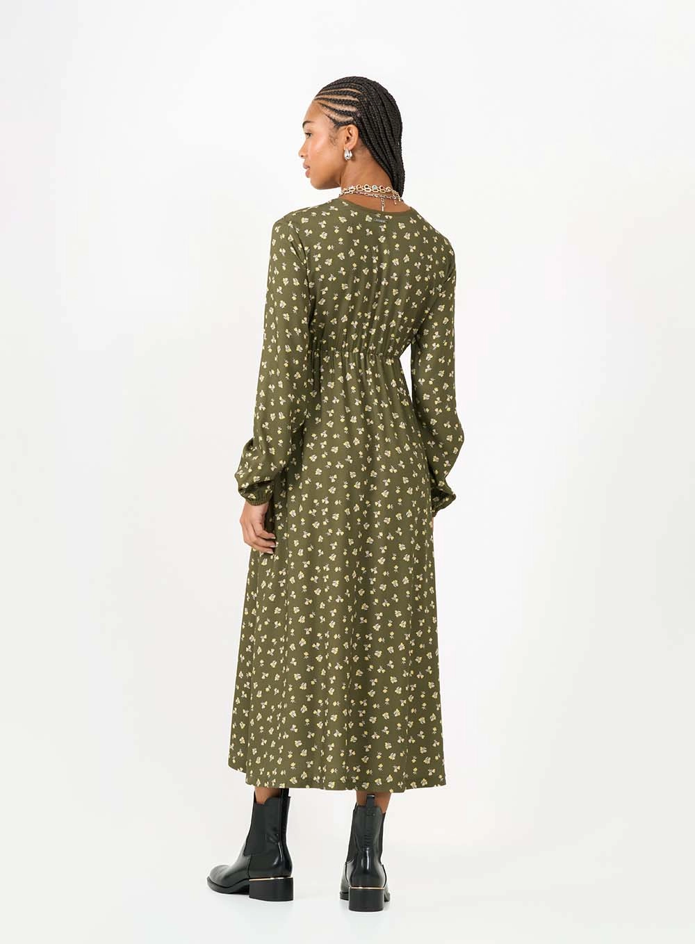 Vestido Midi Comfort Estampado Com Amarração Estampados 3