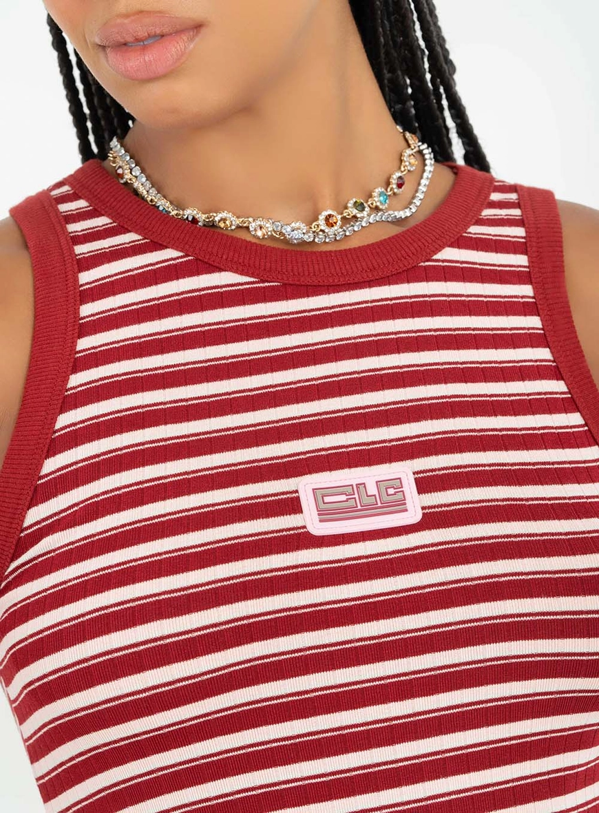 Vestido Midi Slim Estampado Em Listras Estampados 5