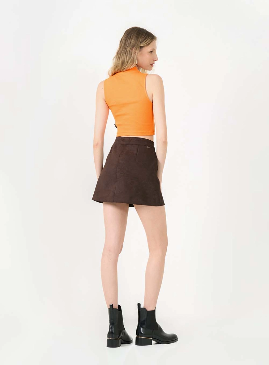 Top Slim Canelado Com Gola Laranja 4