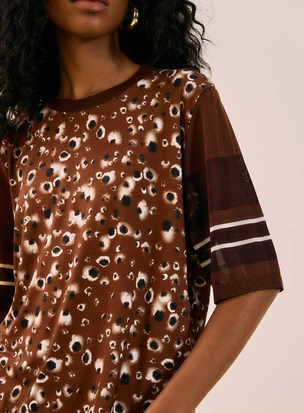 Blusa Estampada Com Transparência
