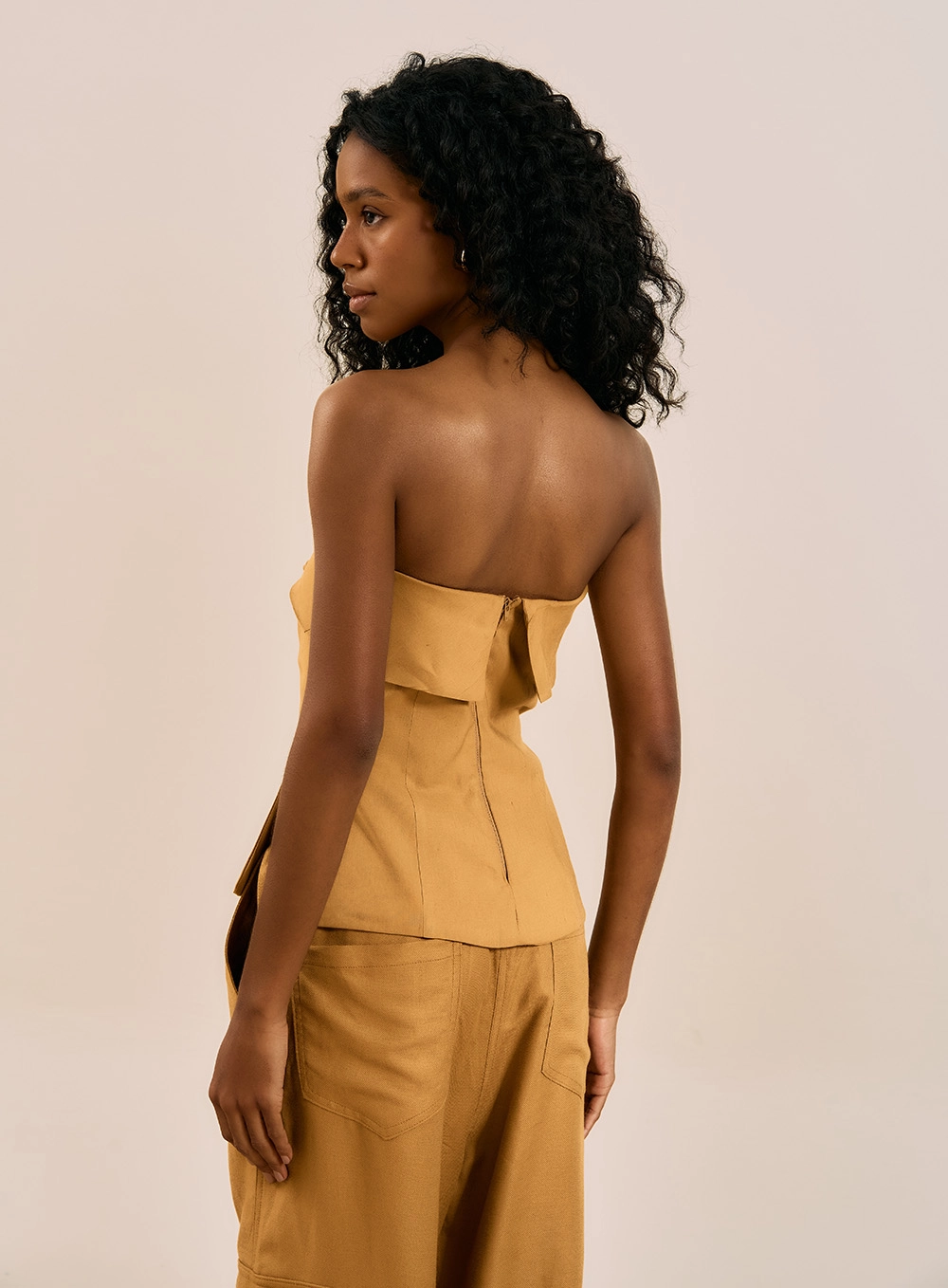 Blusa Tomara Que Caia Peplum Alfaiataria Amarelo 3