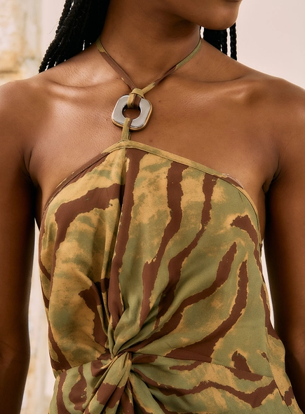 Blusa Halter Neck Tiger Print