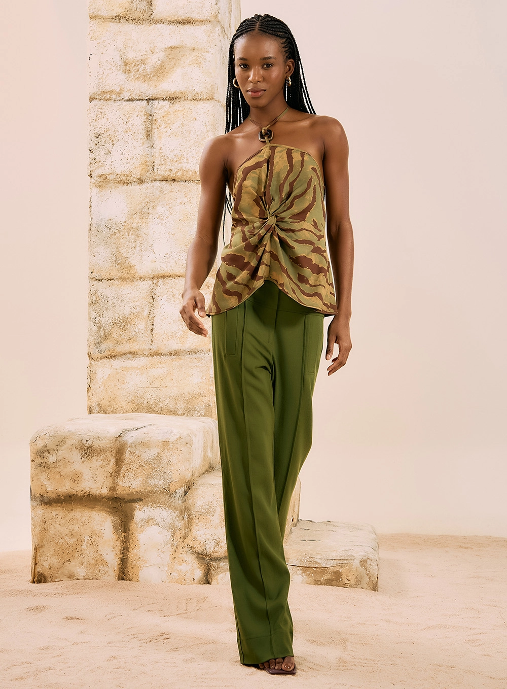 Blusa Halter Neck Tiger Print Estampas 4