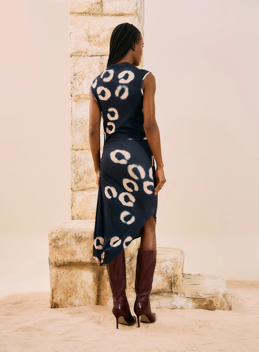 Vestido Midi Drapeado Estampado Estampas 2