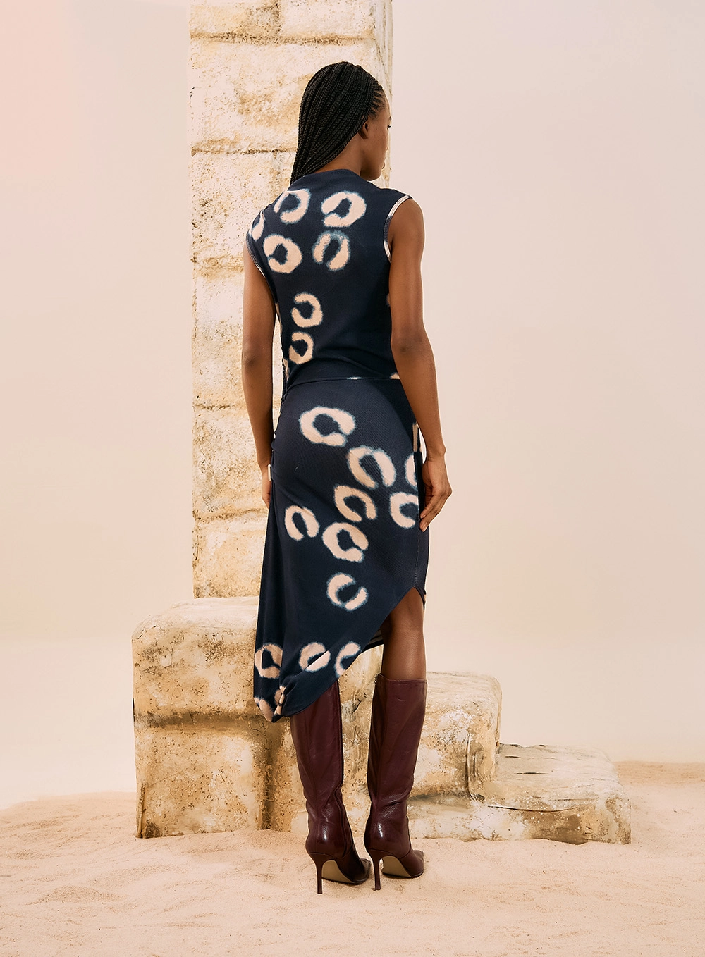 Vestido Midi Drapeado Estampado Estampas 2