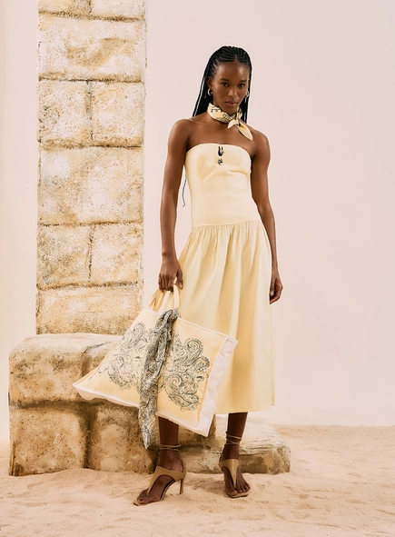 Vestido Mid Evasê Tomara Que Caia