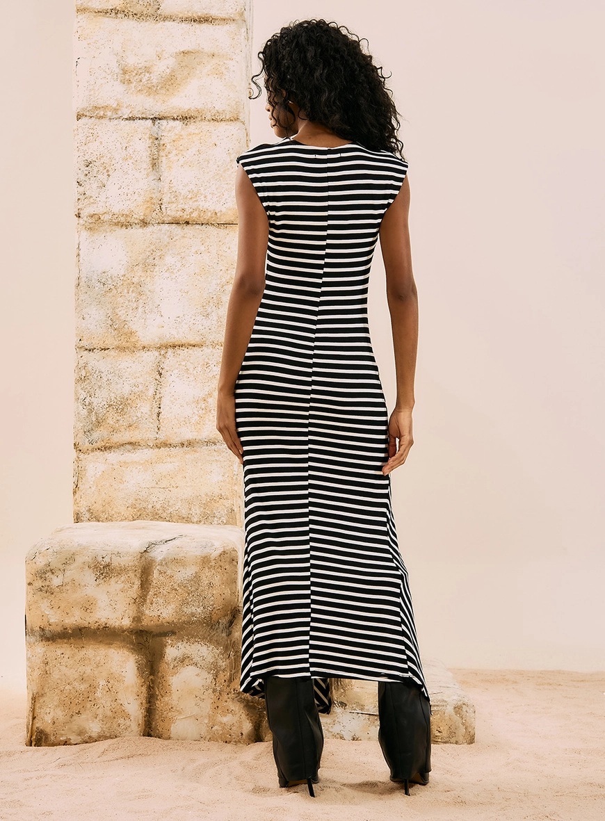 Vestido Midi Listrado Estampas 2