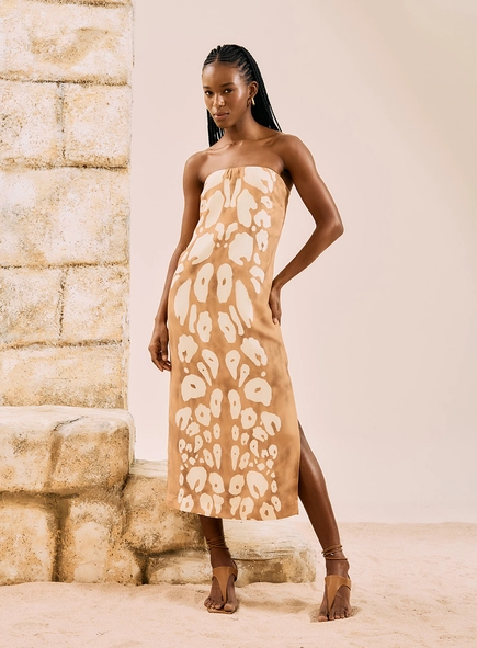 Vestido Midi Tomara Que Caia Estampado