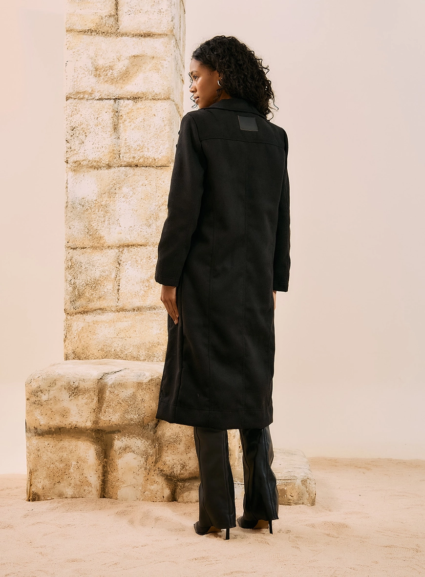 Casaco Overcoat Estruturado Preto 2