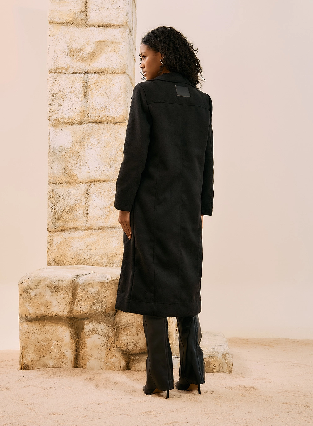 Casaco Overcoat Estruturado Preto 2