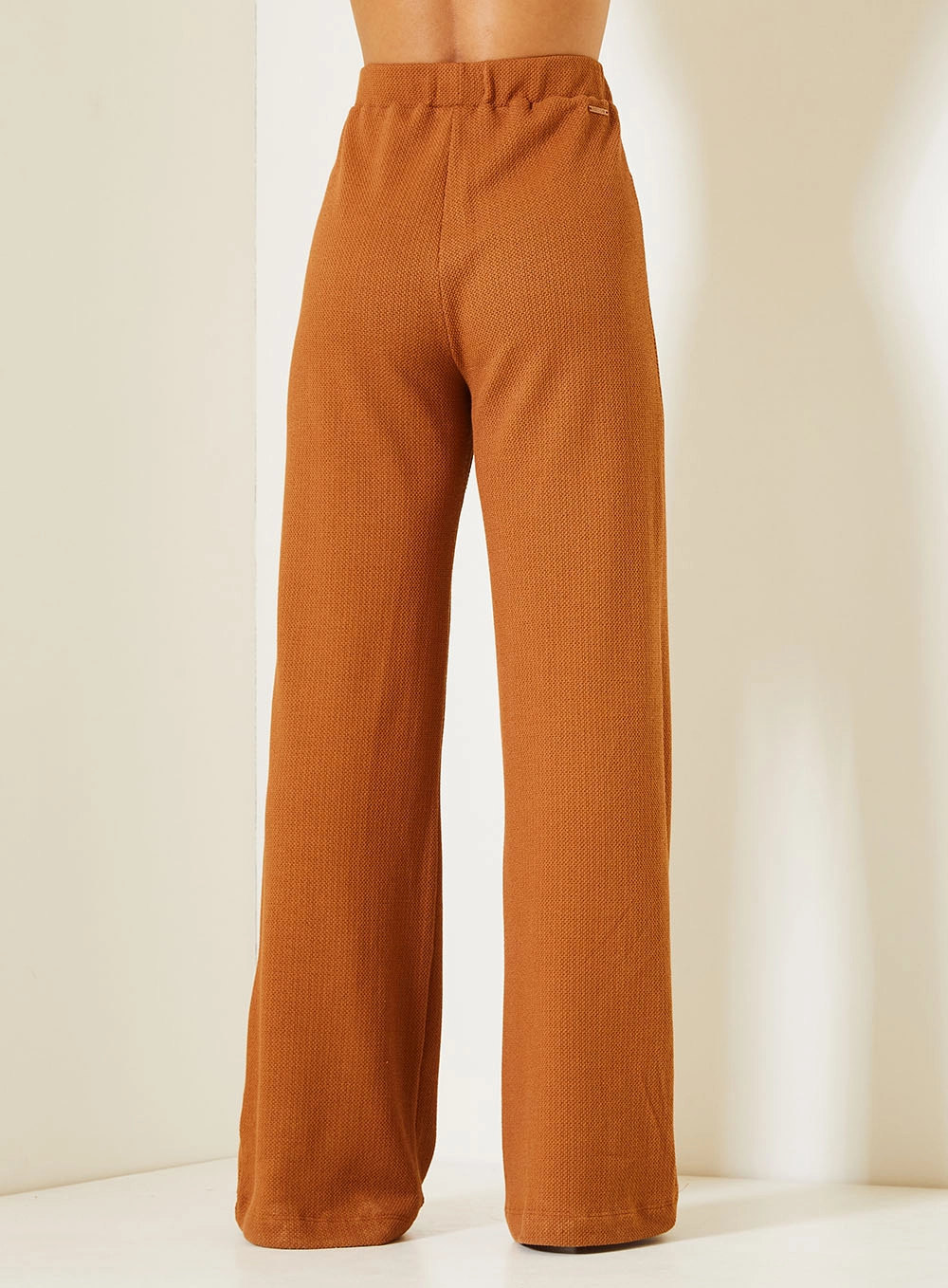 Calça Comfort Feminina Tricot Marrom 4