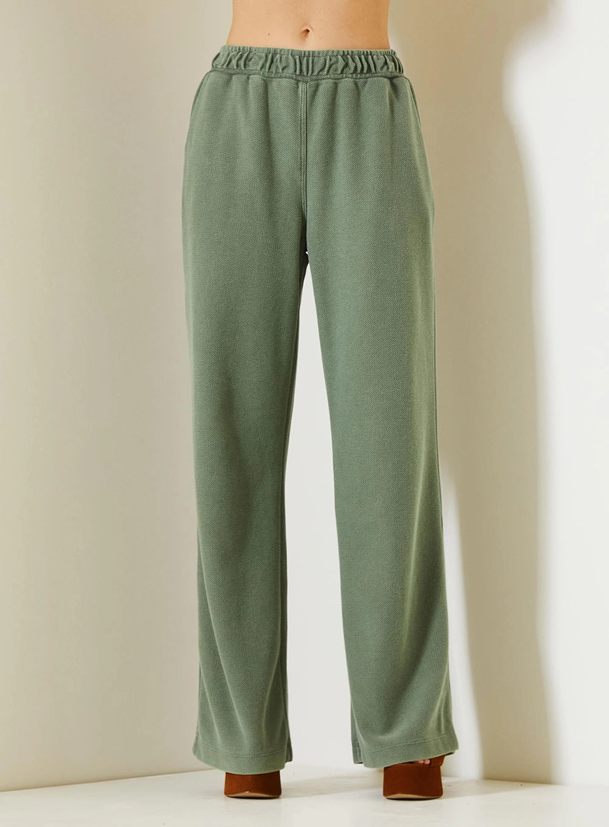 Calça Feminina Flare Texturizada Verde 1