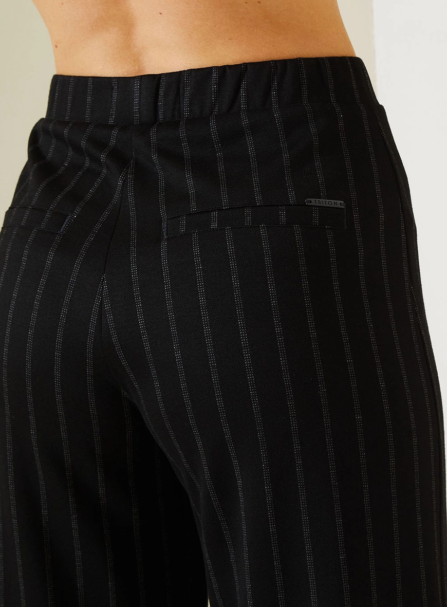 Calça Feminina Comfort Risca De Giz Cintura Alta Estampados 3