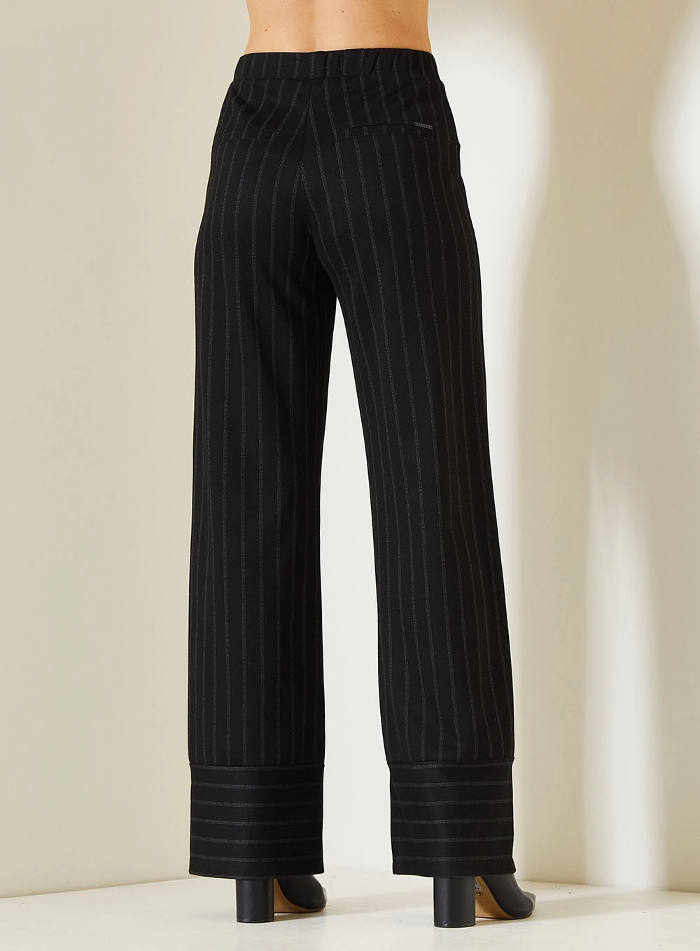 Calça Feminina Comfort Risca De Giz Cintura Alta Estampados 4