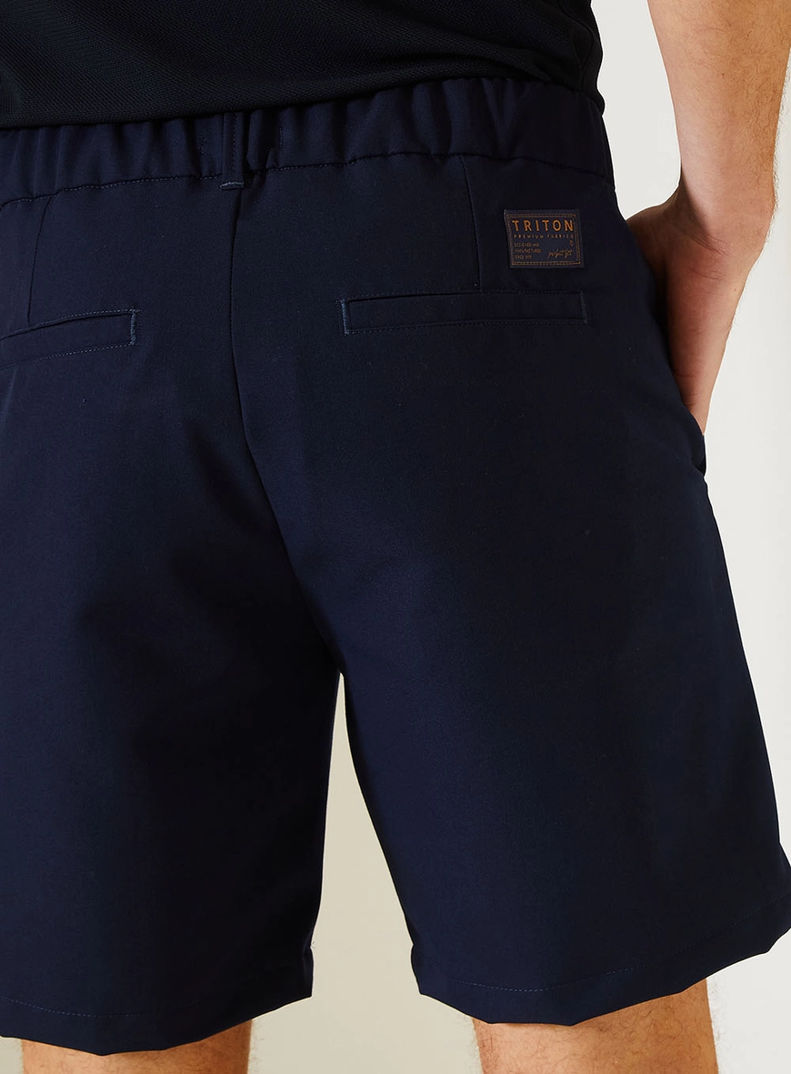 Bermuda Reta Luke Com Bolsos Embutidos Azul 3