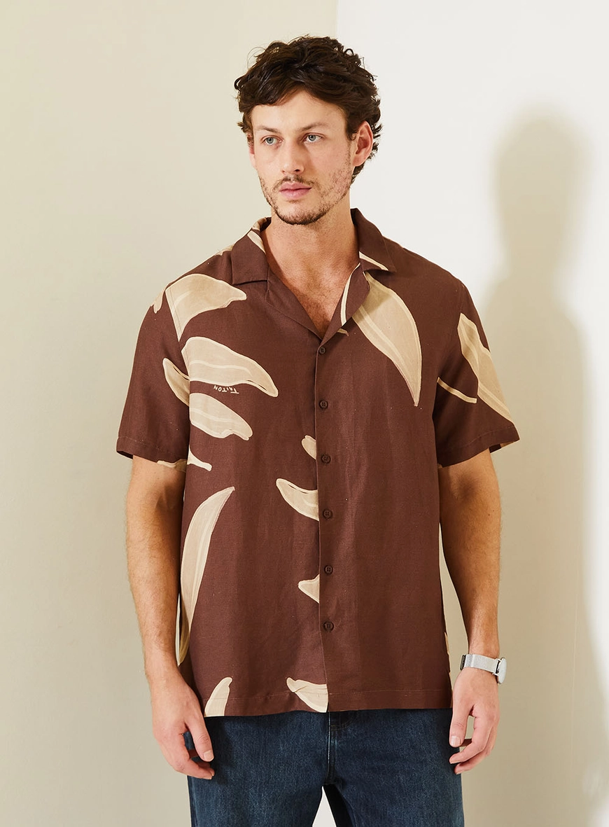Camisa Regular Masculina Estampada Com Manga Curta Estampados 1