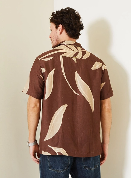 Camisa Regular Masculina Estampada Com Manga Curta