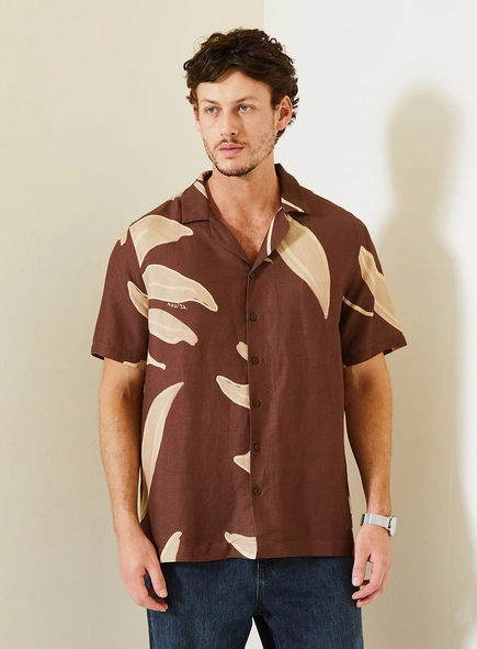 Camisa Regular Masculina Estampada Com Manga Curta