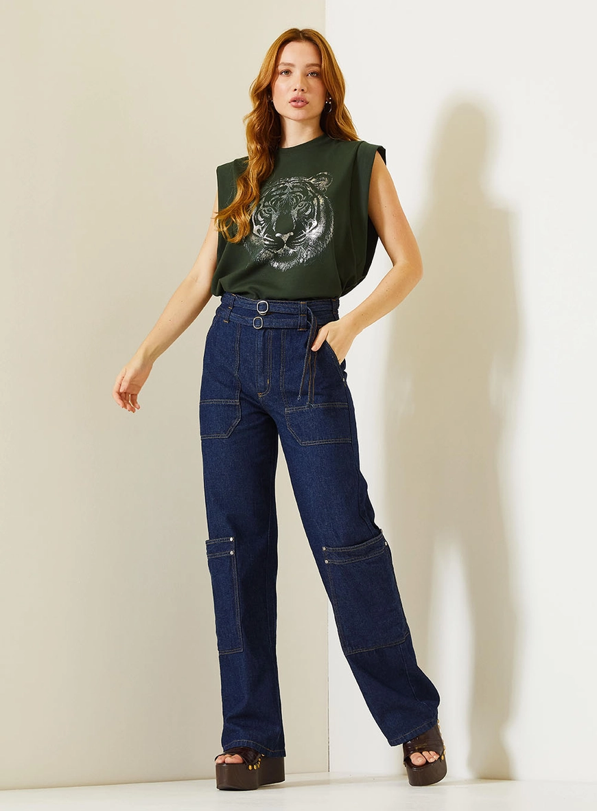 Camiseta Feminina Com Ombreira Estruturada Verde 4