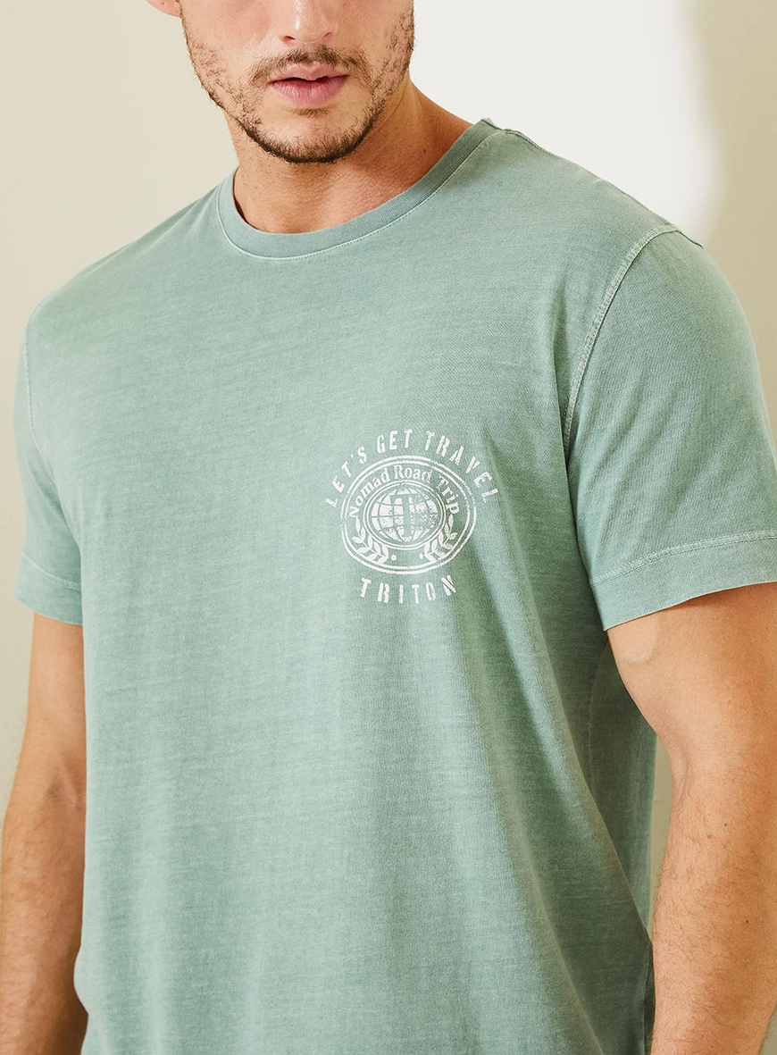 Camiseta New Masculina Com Estampa Localizada Verde 3