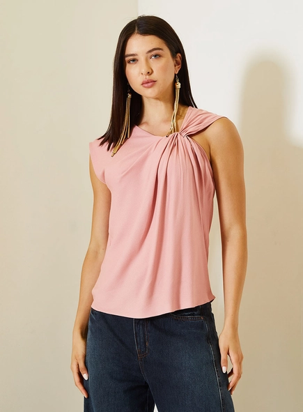 Blusa Comfort Com Torção No Ombro