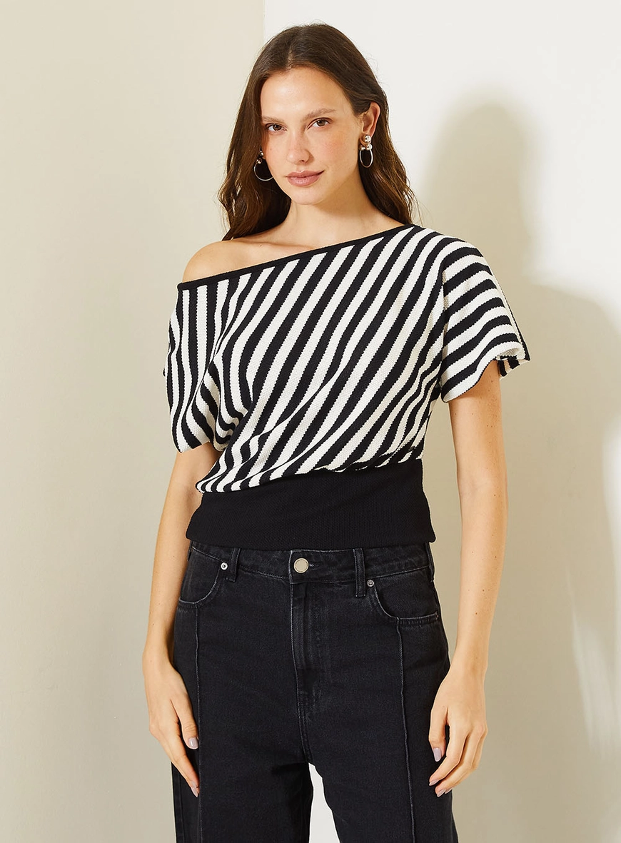 Blusa Comfort Bicolor Ombro A Ombro Estampados 1