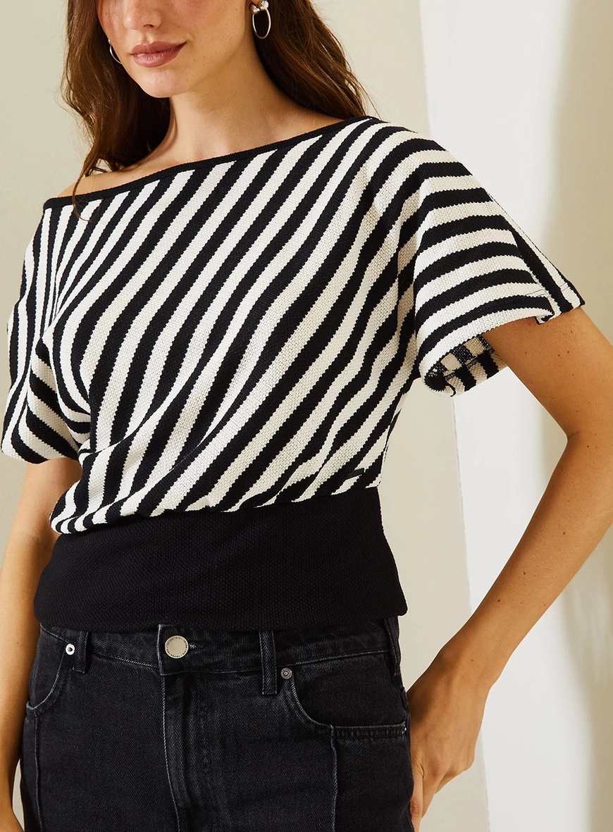Blusa Comfort Bicolor Ombro A Ombro Estampados 4