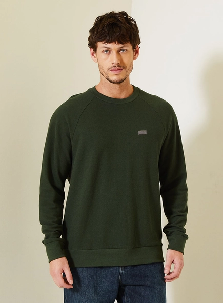 Blusão Fleece Masculino Com Manga Raglan
