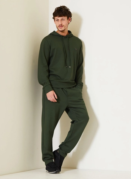 Blusão Fleece Masculino Barra Em Ribana Com Capuz