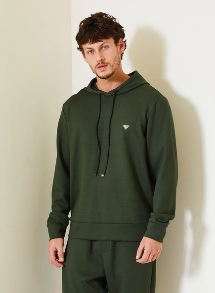 Blusão Fleece Masculino Barra Em Ribana Com Capuz