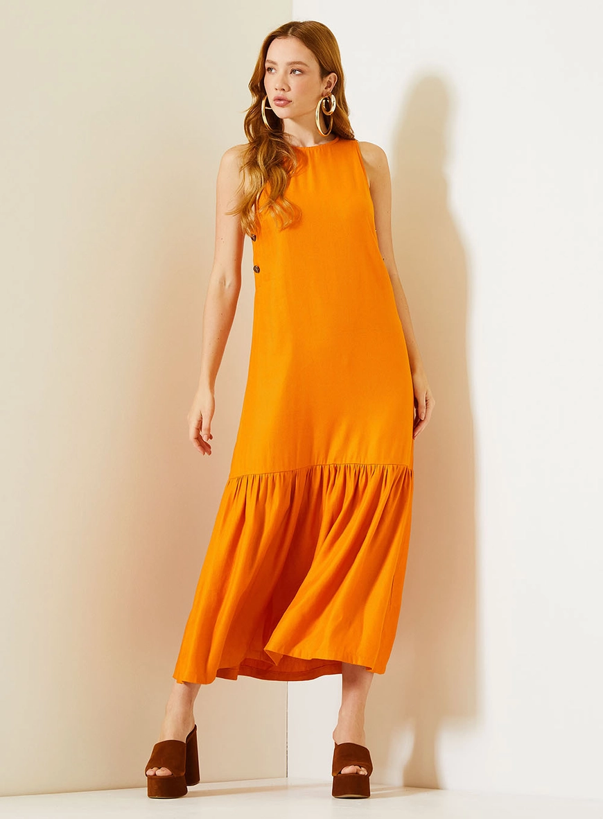 Vestido Midi Regata Comfort Laranja 4
