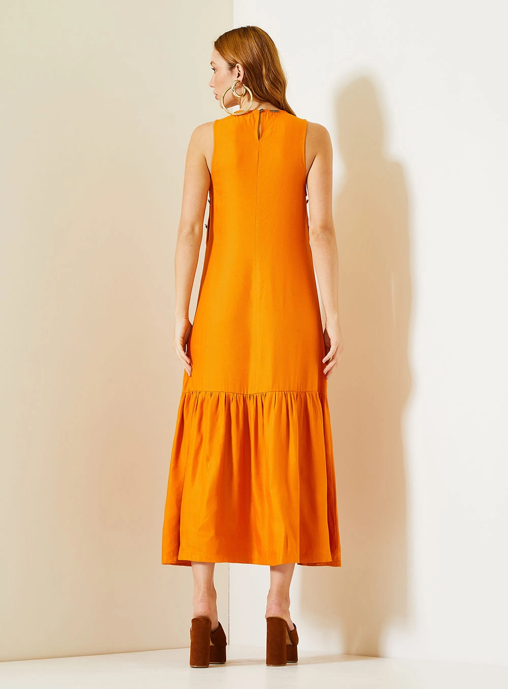 Vestido Midi Regata Comfort Laranja 3