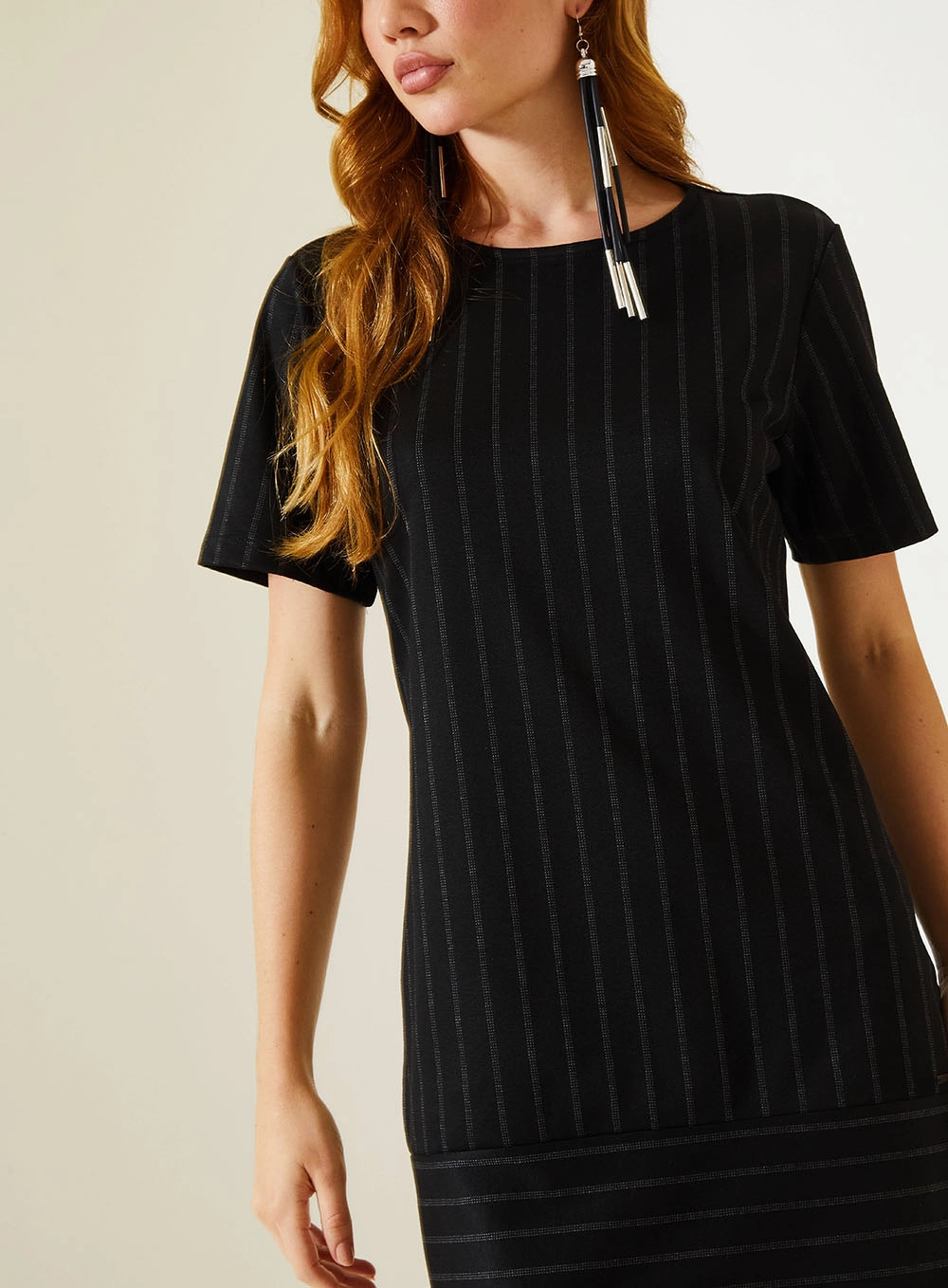 Vestido Estilo T-shirt Dress Risca De Giz Estampados 3