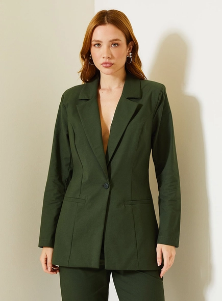 Blazer Feminino De Alfaiataria Acinturado