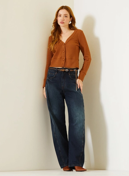 Cardigan Comfort Com Textura Em Tricô E Decote V