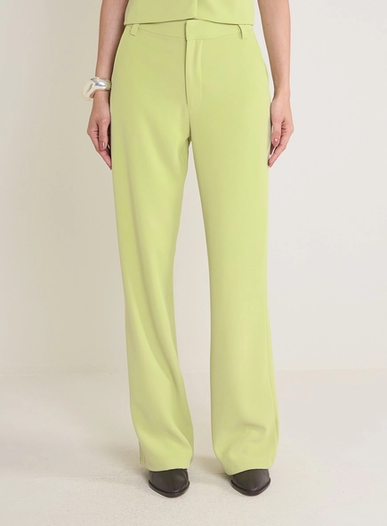 Calça Alfaiataria Feminina Reta Cintura Média