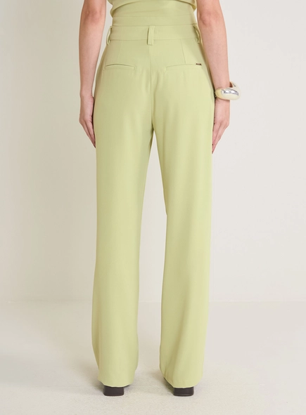 Calça Alfaiataria Feminina Reta Cintura Média