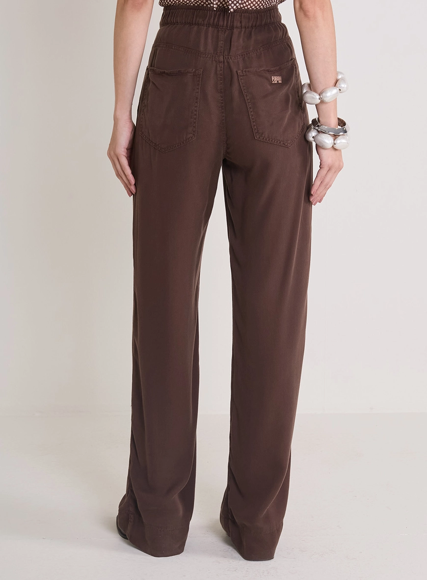 Calça Alfaiataria Feminina Reta Marrom