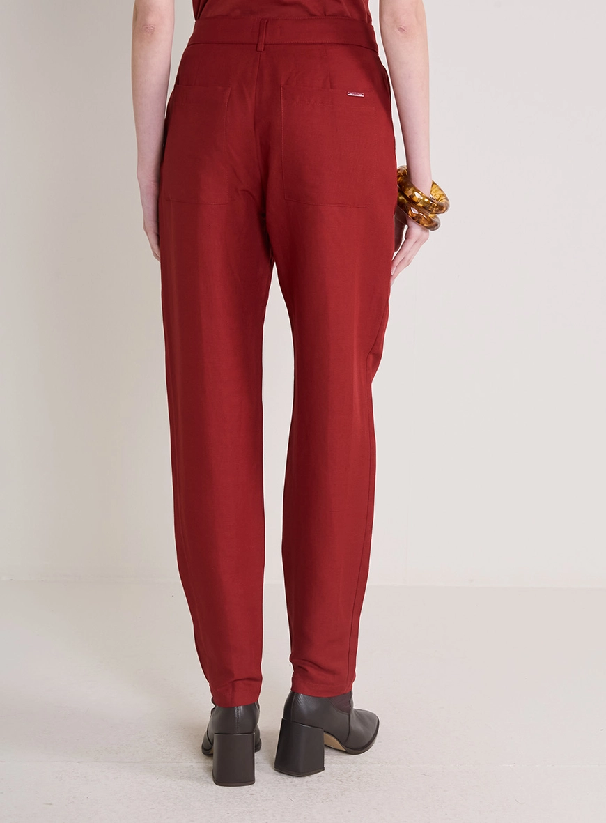 Calça Alfaiataria Cenoura Feminina Vermelho