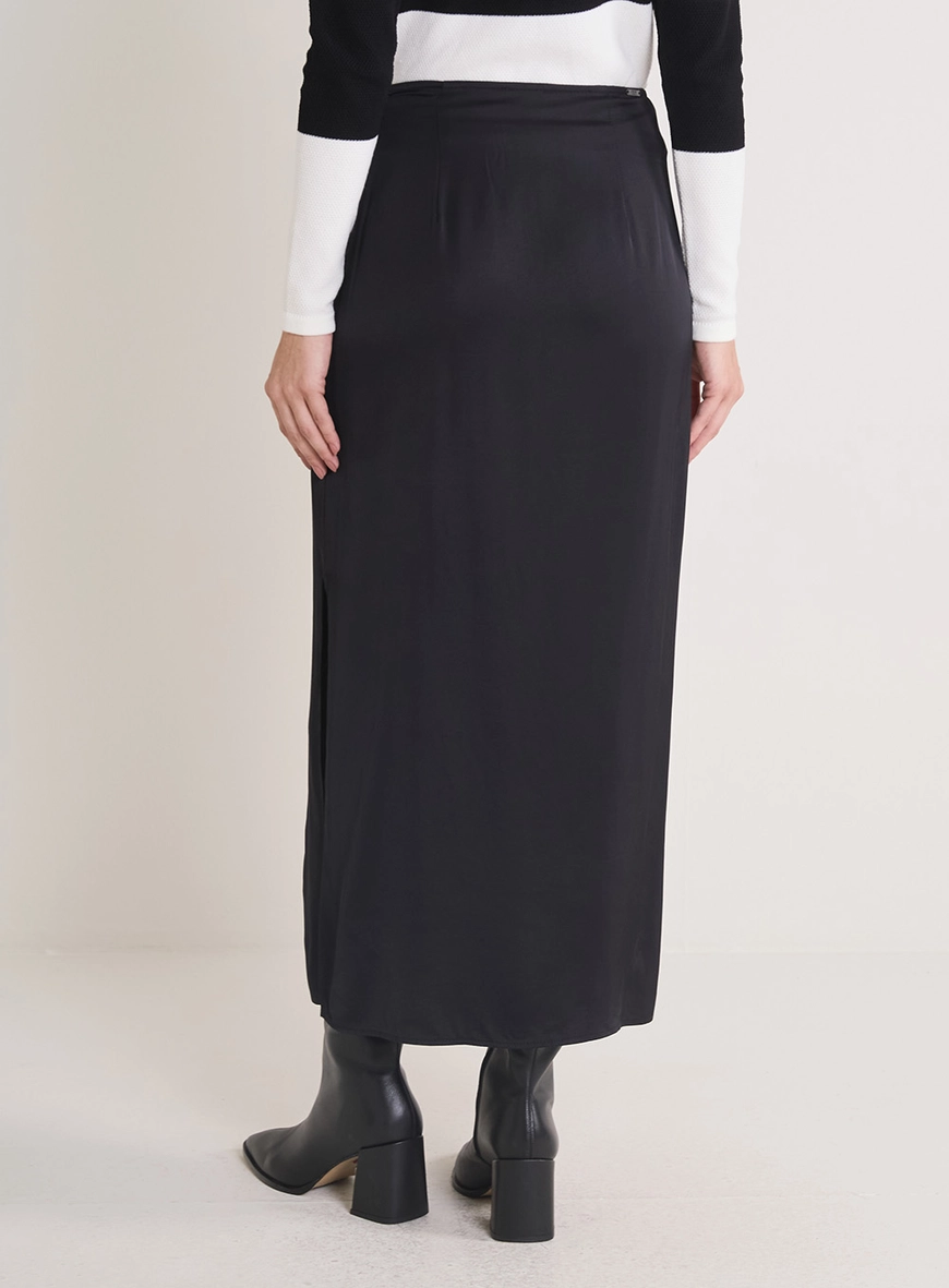 Saia Midi Estampada Com Fenda Lateral Estampados