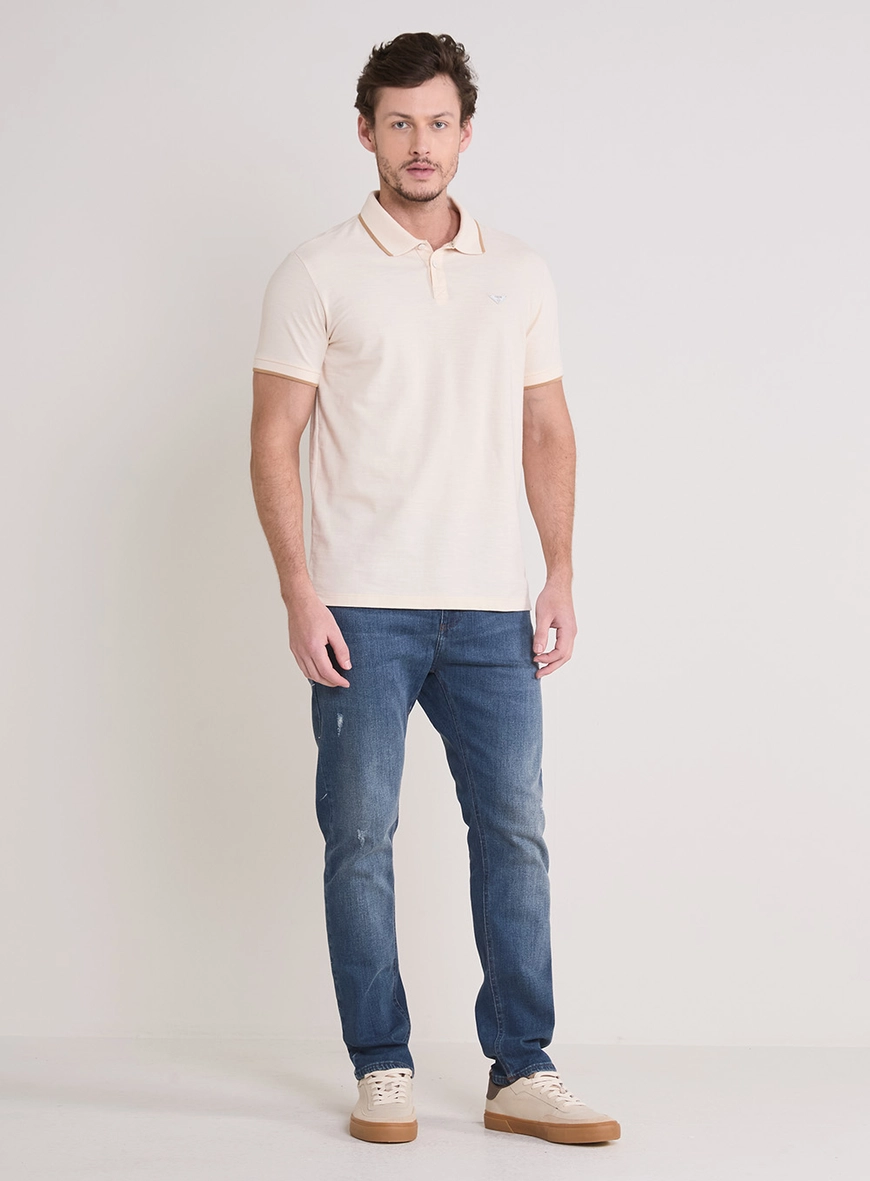 Polo Masculina Muscle Bege